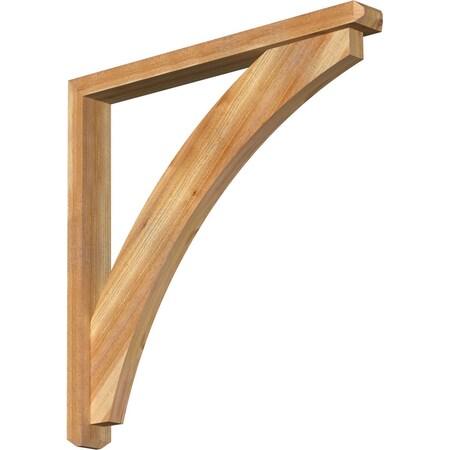 Ekena Millwork Thorton Craftsman Rough Sawn Bracket w/ Offset Brace, Western Red Cedar, 4"W x 36"D x 36"H BKT0402X36X36THR04RWR